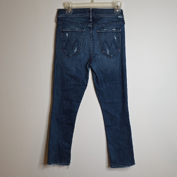 MOTHER Rascal Ankle Undone Step Fray Jeans Sz 26 Dark Graffiti - Picture 4 of 8